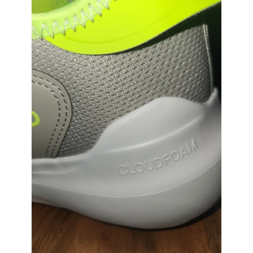 New! Adidas Tensaur Comfort Kids Shoes Grey w/lime green accents US Sz 7 - Picture 7 of 12
